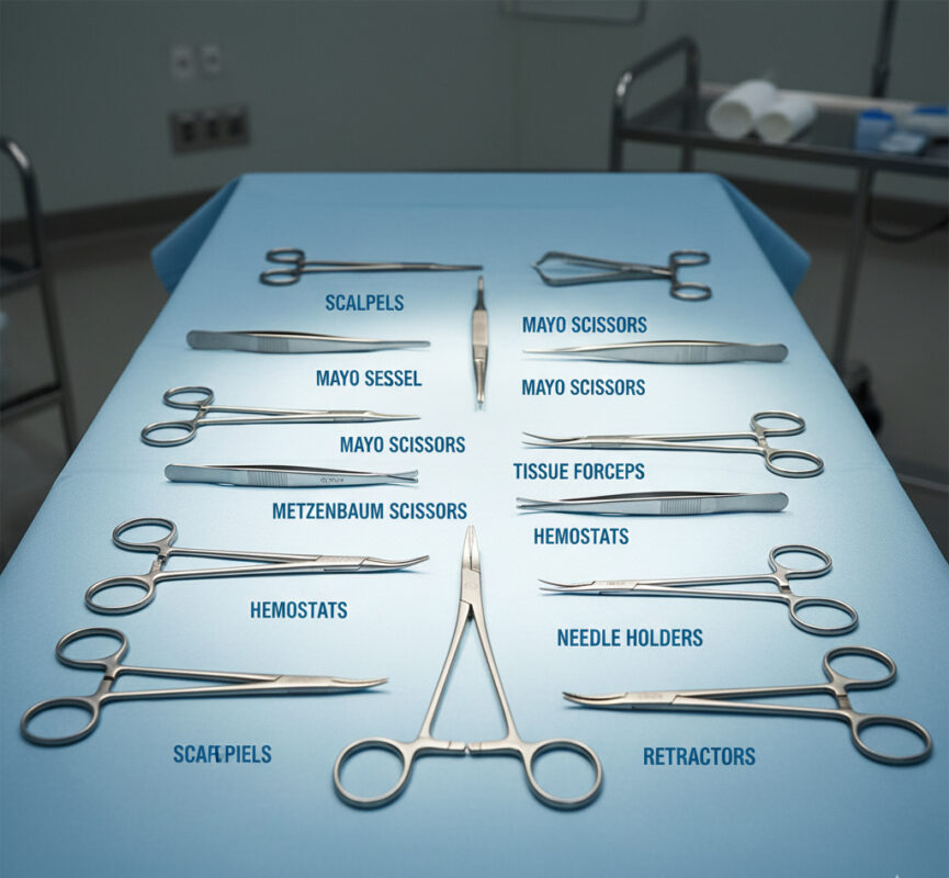 General Surgical Instruments with Names