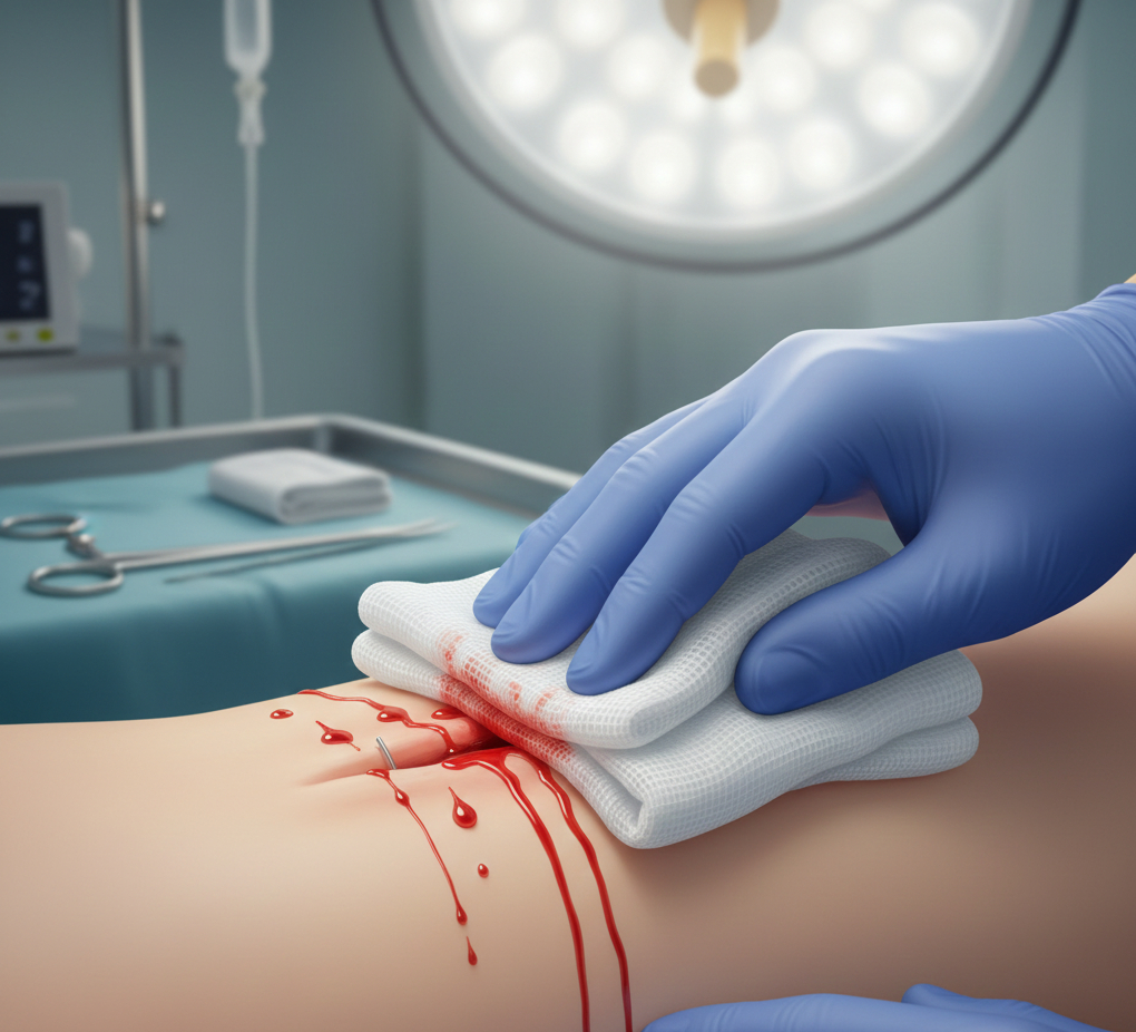 bleeding from surgical incision